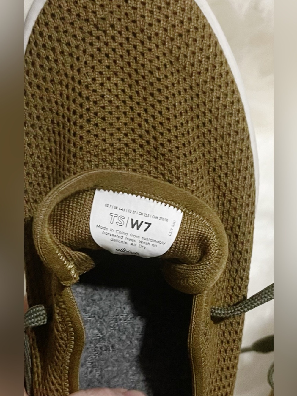 Women’s AllBirds Tree Skippers Size 7 Olive Green Great Condition - Picture 7 of 9